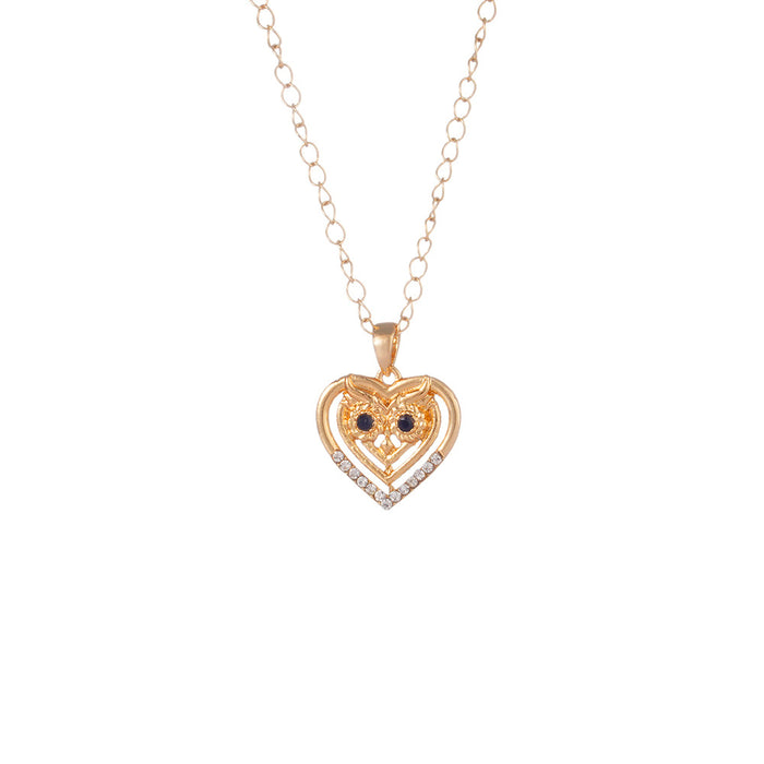 Wholesale Lucky necklace alloy micro inlaid with real gold electroplating exquisite collarbone chain neck chain personality