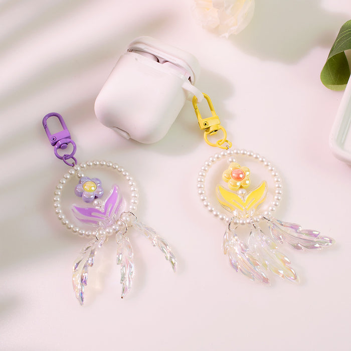 Wholesale Pearl Flower Acrylic Keychain JDC-KC-YChen011