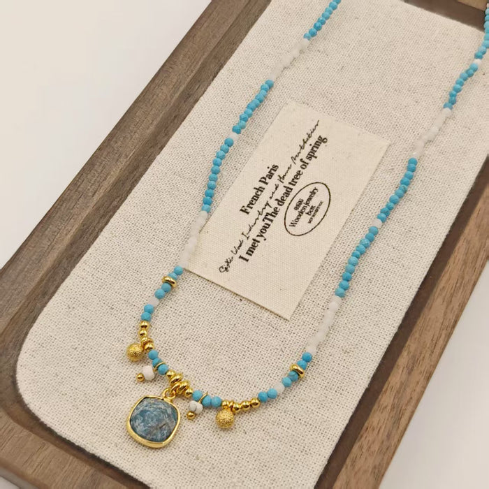 Wholesale Natural handmade bead necklace without fading collarbone chain