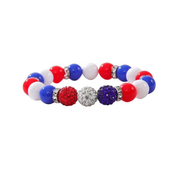 Wholesale Flag Five-pointed Star Heart American Independence Day Acrylic Bracelet JDC-BT-ShiY002