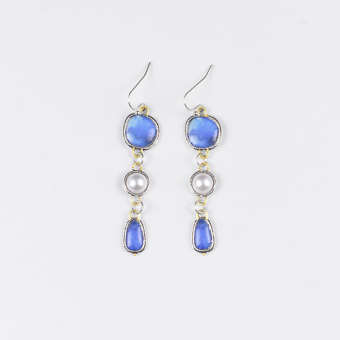 Wholesale Elegant retro pearl pendant earrings, fashionable irregular tassel ear accessories