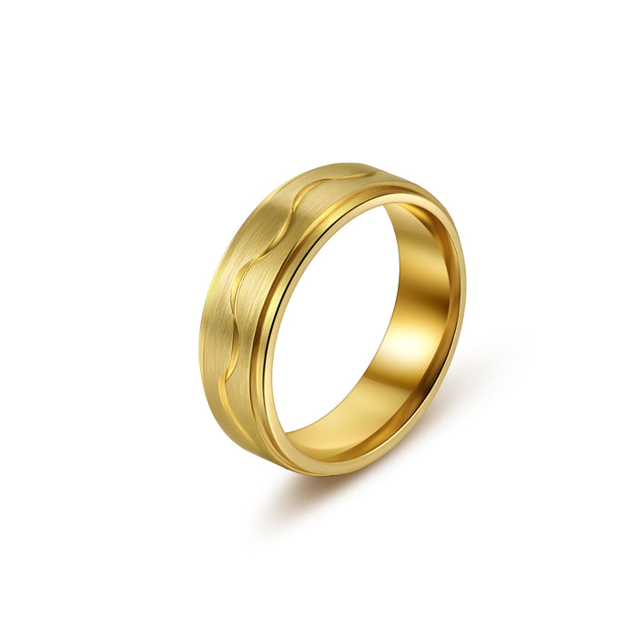 Wholesale New fashion titanium steel frosted ring matte two tone ring