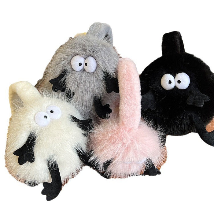 Wholesale Funny briquettes imitation rabbit fur earmuffs parent-child winter thick warm foldable cute earmuffs