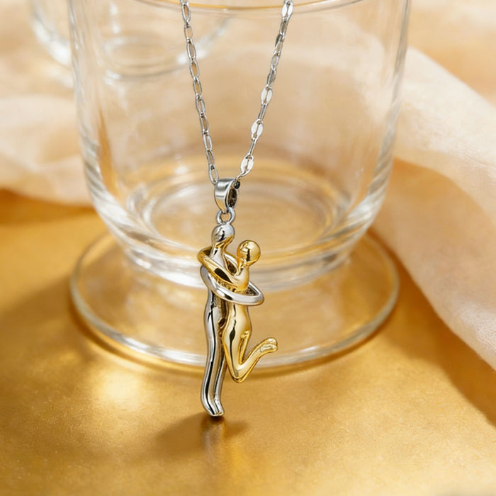 Wholesale Creative Jewelry Couple Hug Necklace For Valentine' s Day