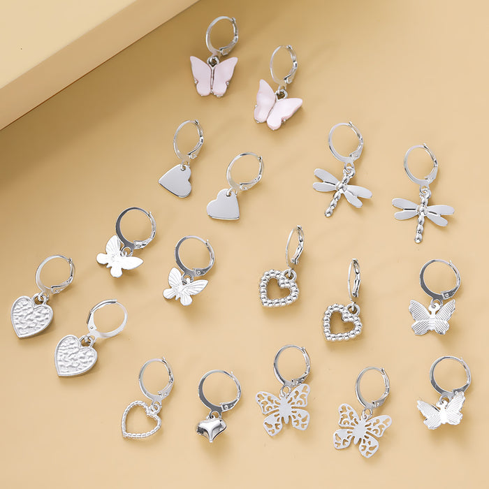 Wholesale Alloy Butterfly Love Earrings JDC-ES-HaoZ006