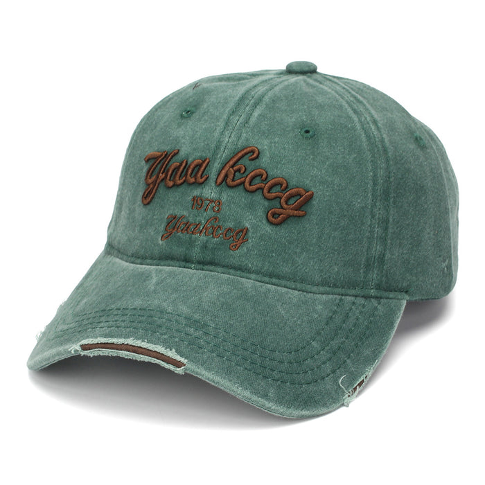 Wholesale Vintage Distressed Baseball Cap,  Embroidered Curved Brim,  Unisex Street Style Sun Hat for Fashion Accessory Resale