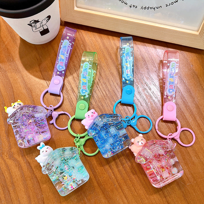 Wholesale Acrylic Small Animal Bubble Beads House Keychain JDC-KC-YanG072