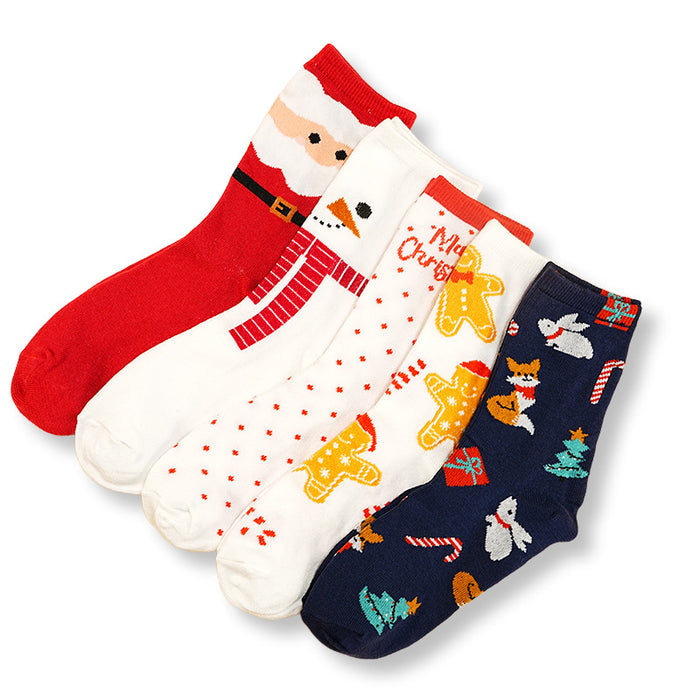 Wholesale Cartoon Christmas Socks Christmas Socks Elk Mid-Calf Socks Christmas Women' s Socks