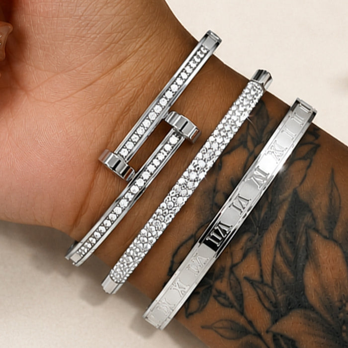 Wholesale Trendy Titanium Steel Full Rhinestone Starry Sky Bracelet Fashion Jewelry Accessory
