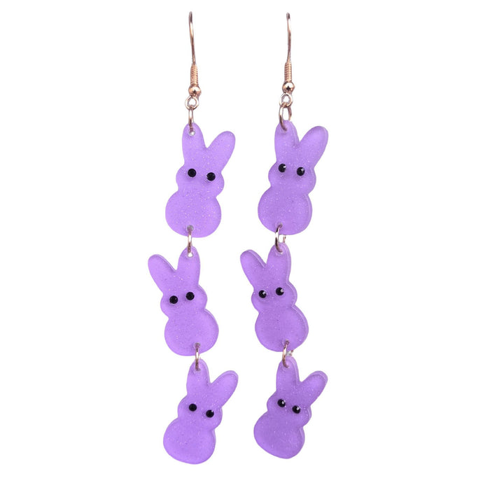 Wholesale  Acrylic Easter  Color Cartoon Rabbit  Earrings