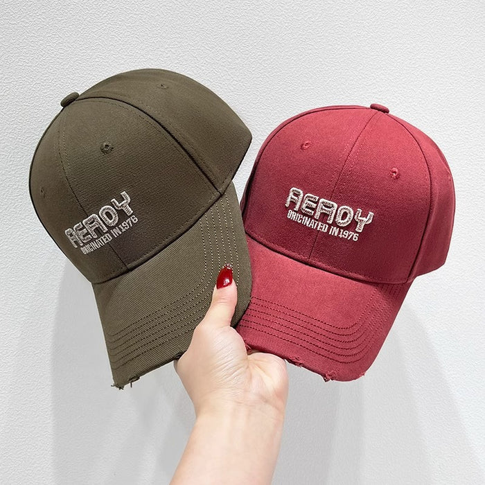 Wholesale Embroidered letters, perforated hardtop baseball cap, versatile street duckbill cap