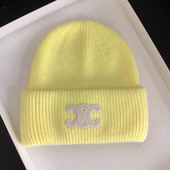 Wholesale Rabbit hair knitted hat, women's versatile woolen hat, winter warm and cold hat