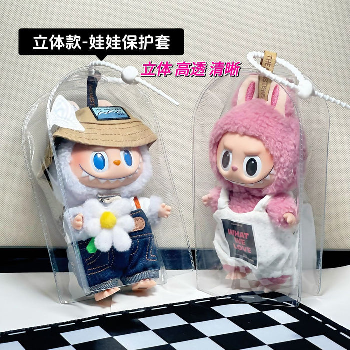 Wholesale Pendant protective cover doll plush dustproof 15cm transparent bag hanging bag