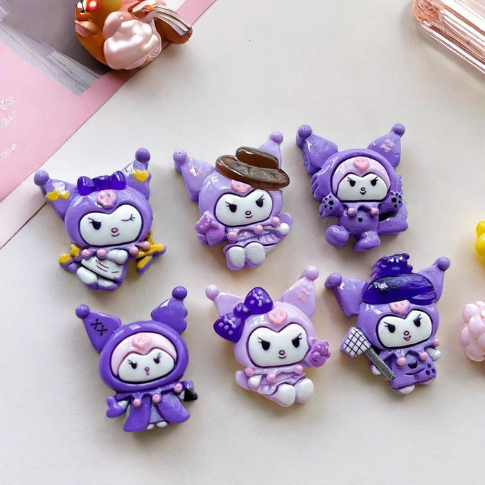 Wholesale Cartoon bright oil library purple resin accessories  jewelry mobile phone case refrigerator patch hair accessories material
