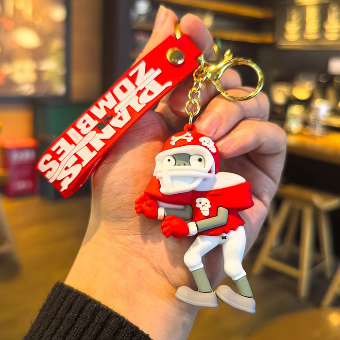 Wholesale Silicone Plant and Zombie Keychain Cute Gift for Kids