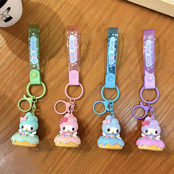 Wholesale Electroplated Cute Donut Keychain