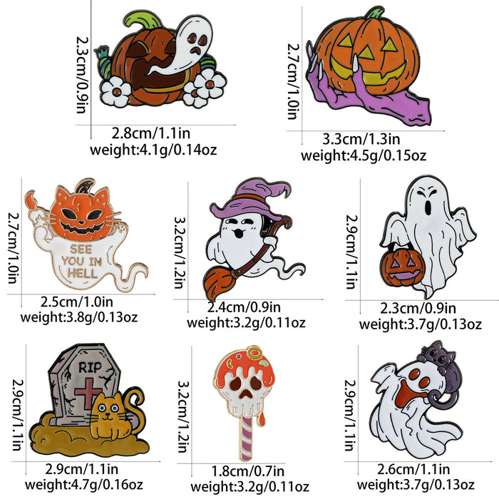Wholesale Alloy Enamel Ghost Brooch Set Trendy Unisex Fashion Accessory