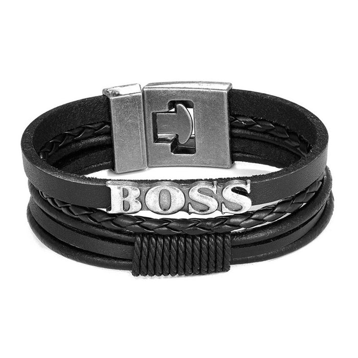 Wholesale Multi-layer Leather Men's Bracelet JDC-BT-FengH001