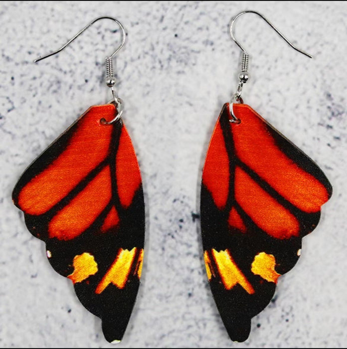Wholesale Acrylic Butterfly Wing Earrings Colorful Cartoon Design Fashion Jewelry Accessory
