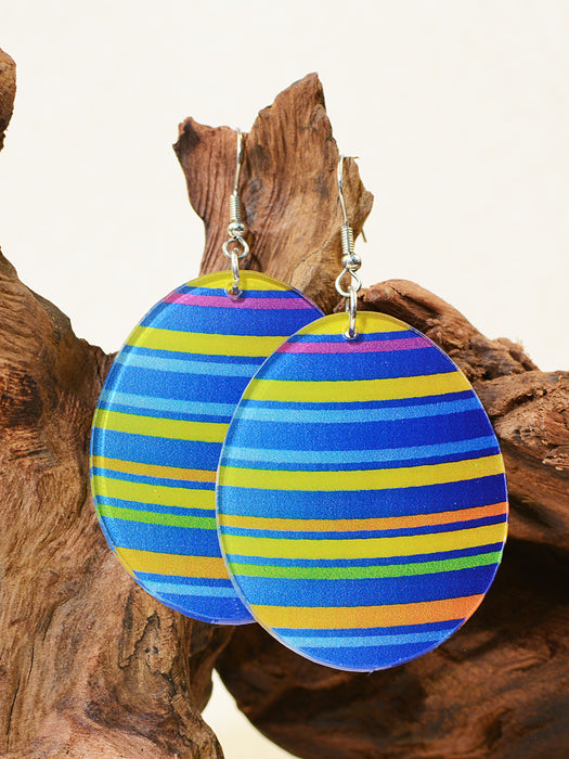 Wholesale Easter Egg Graffiti Painted Acrylic Earrings JDC-ES-ChenC011