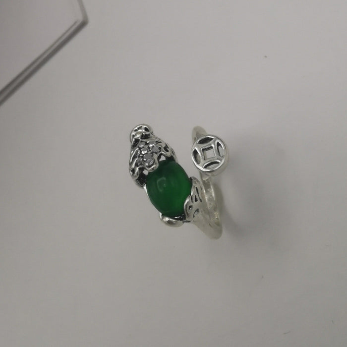 Wholesale 10pcs 925 ancient silver open food ring JDC-RS-NS009