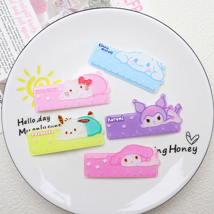 Wholesale 5PCS Cartoon Small Ruler Acrylic Diy Decorative Patch Accessories JDC-FK-YaoL016