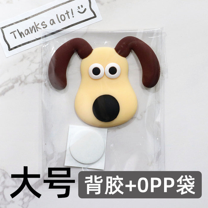 Wholesale 5pcs Cartoon Soft Rubber  Accessories Mobile Phone Shell Patch Hole Shoes Mouthwash Cup Three-dimensional Sticker  Puppy
