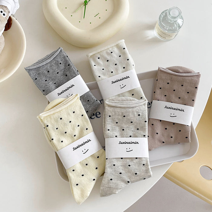 Wholesale Socks children retro rolled edge mid tube socks artistic socks