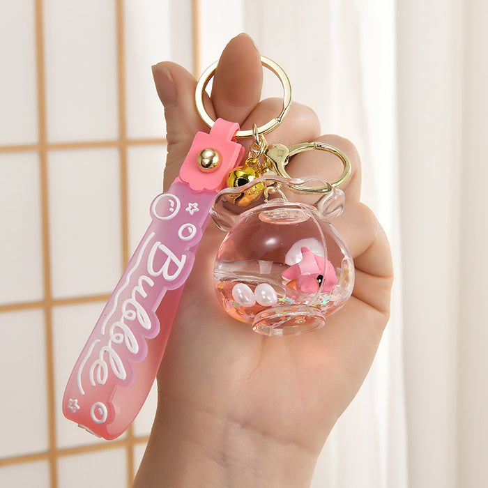 Wholesale Oil-Filled Bottle Aquarium Marine Animal Keychain
