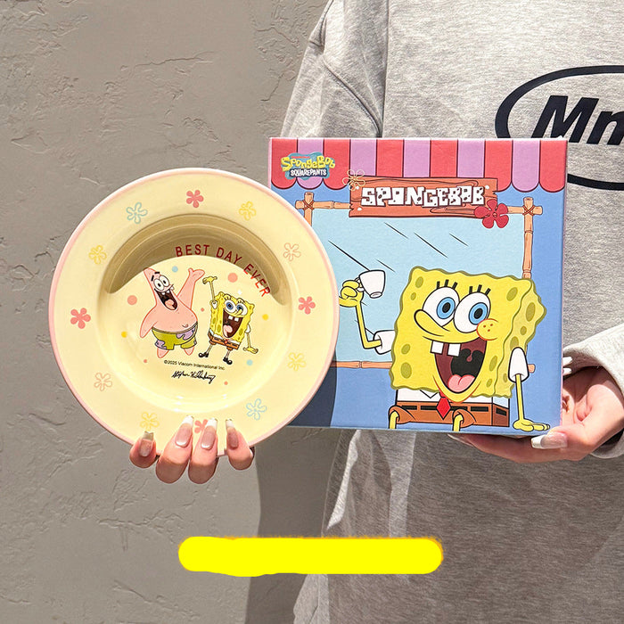 Wholesale Cute Couple Ceramic Plate and Bowl Tablerware Set