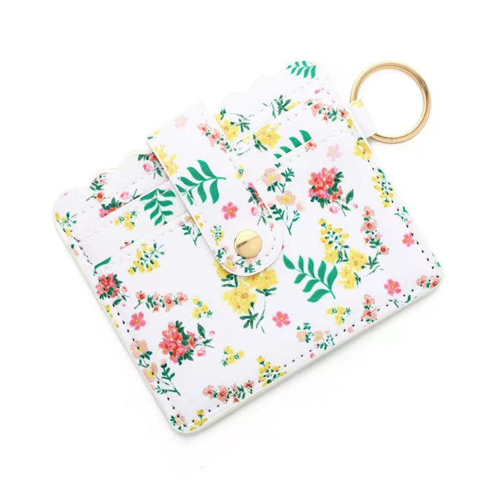 Wholesale Leopard Print Cow Print Plaid PU Leather Card Holder Keychain JDC-KC-HTong001