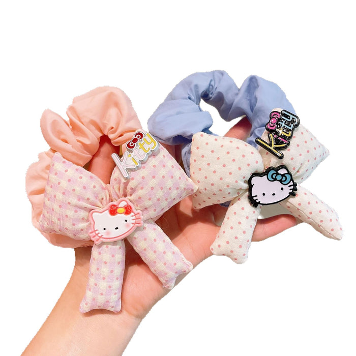 Wholesale Children' s Cotton-filled bow ponytail Hair Scrunchies