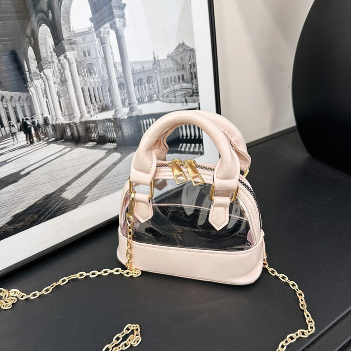 Wholesale Fashionable transparent shell bag crossbody bag PVC chain trendy shoulder bag