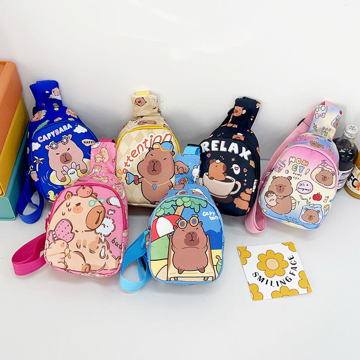Wholesale New children' s bag cartoon pattern one-shoulder crossbody chest bag baby out for fun