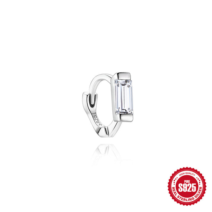 Wholesale Minimalist Ins-Style Stacked S925 Sterling Silver Basic Marquise Star Moissanite Geometric Cartilage Earrings Ear Clips