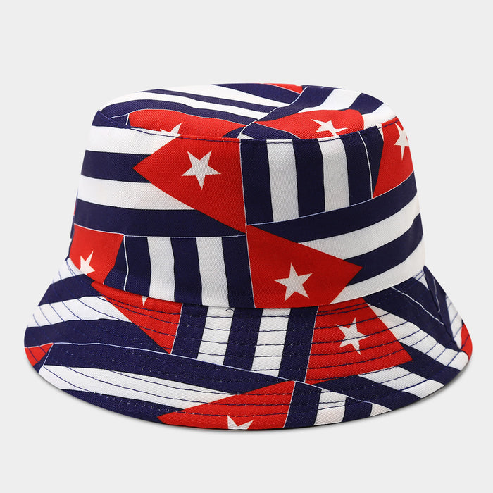 Wholesale Summer World Cup National Flags Pattern Double-Sided Bucket Fashionhat for Men and Women