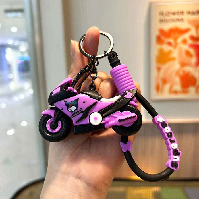 Wholesale Silicone Cartoon Motorcycle Keychain JDC-KC-QingYun001