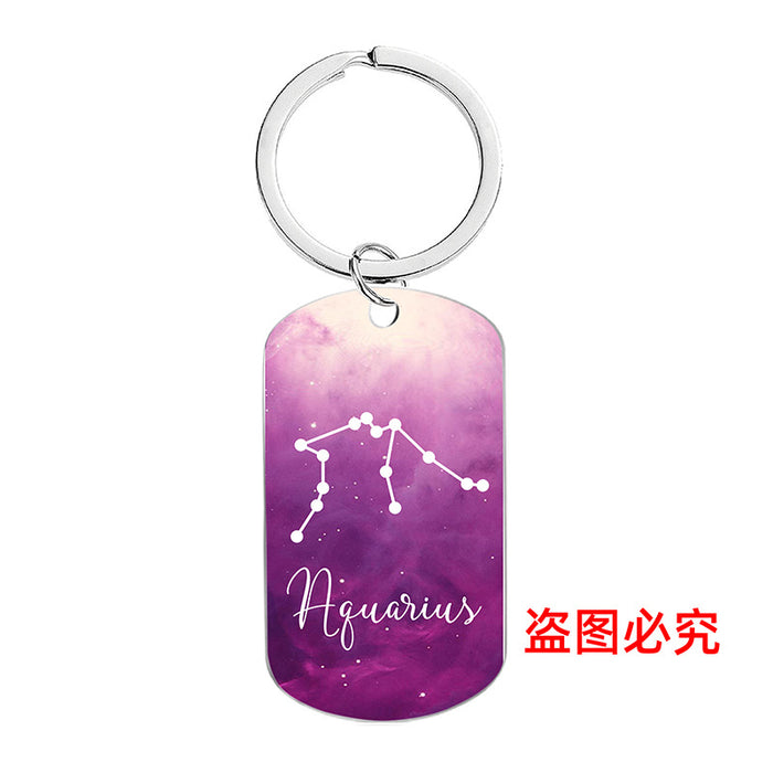 Wholesale 12 Constellations Metal Keychains JDC-KC-GangGu056