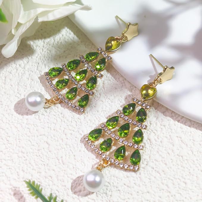 Wholesale Christmas Tree Five-Pointed Star Earring Sweet and Gentle Christmas Earrings