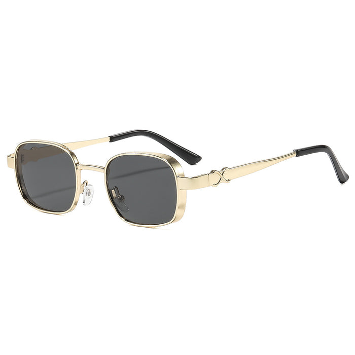 Wholesale Retro Square Sunglasses with UV400 Gold Frame Gray Lens for Driving Sun Protection