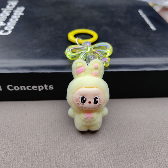 Wholesale Cute Cartoon Flocked bow keychain