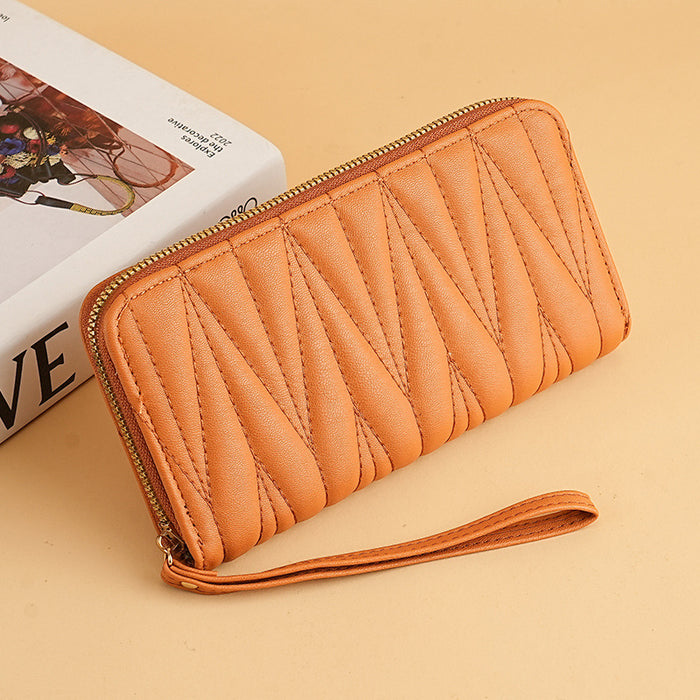 Wholesale Macaron Embroidered Long Small Fragrant Wind Handheld Zipper Women's Wallet JDC-WT-XQ004