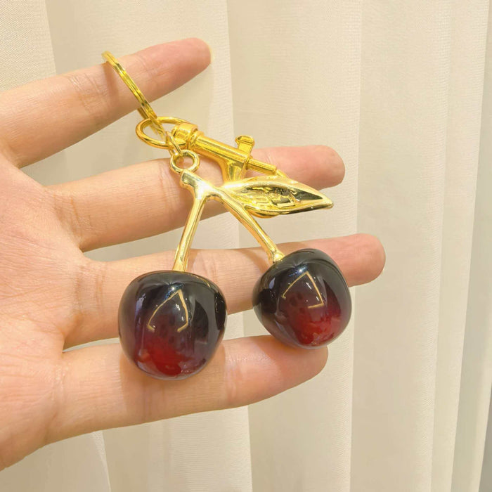 Wholesale Chic Acrylic Simulated Cherry Keychain Bag Charm Fashion Accessory