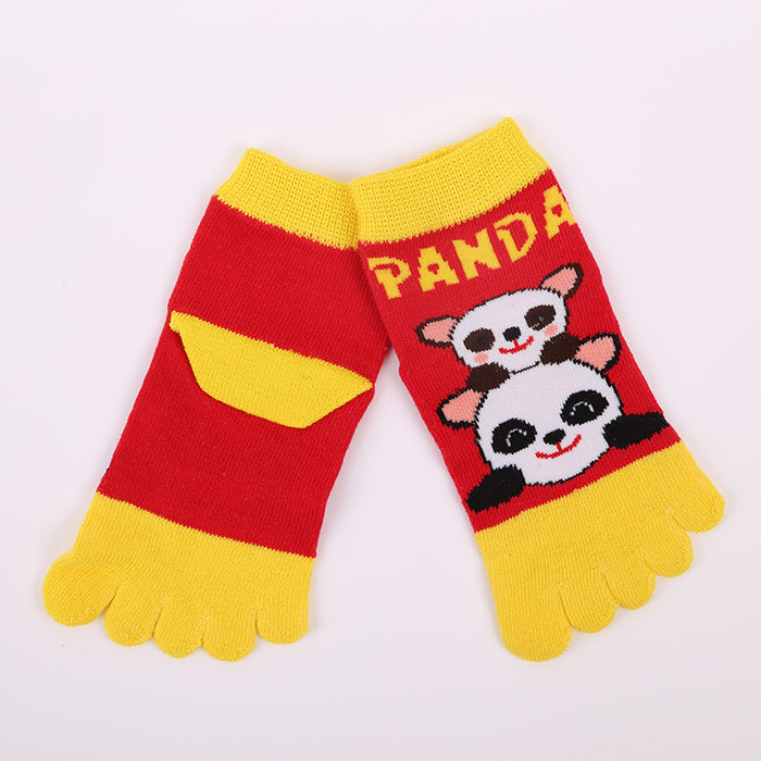 Wholesale Children' s Socks Cartoon Elephant Short Socks Cotton Sports Sweat-Absorbent Breathable Multi-Color Split-Toe Socks