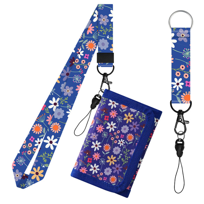 Wholesale Cartoon Print Polyester Kids Wallet with Lanyard