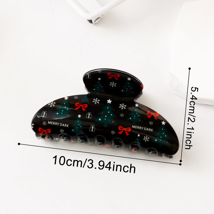 Wholesale PVC Christmas Claw Hair Clip Gingerbread Man Reindeer Design Women Everyday Styling Gift