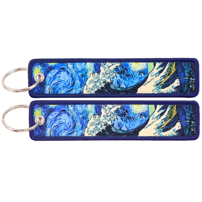 Wholesale Japanese Wave Weaving Marks Keychain Fabric Keychain Accessories