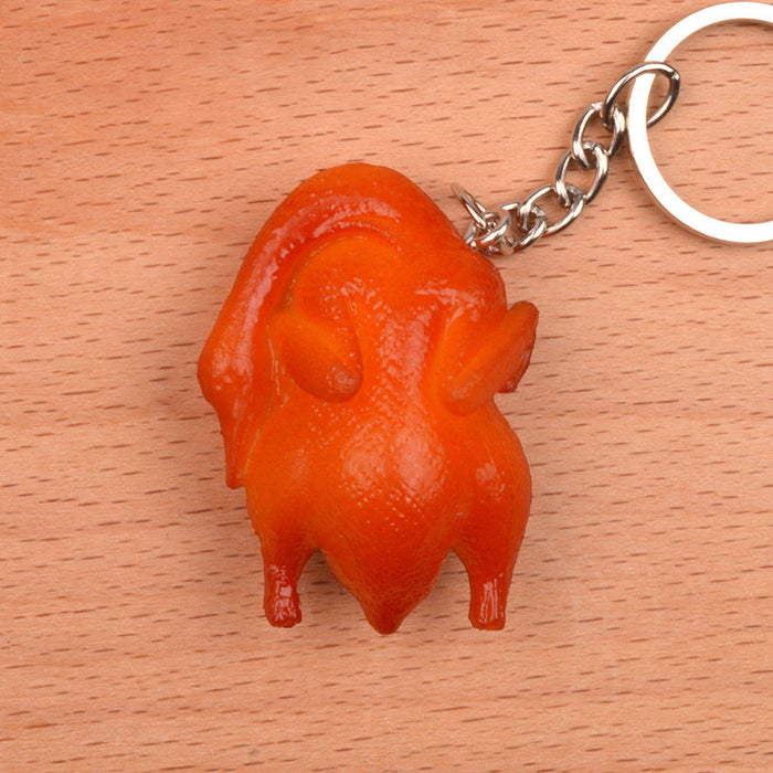 Wholesale PVC Simulated Food Keychain Realistic Chicken Leg Wings Braised Pork Design Chic Bag Charm For Car Keys MOQ≥5