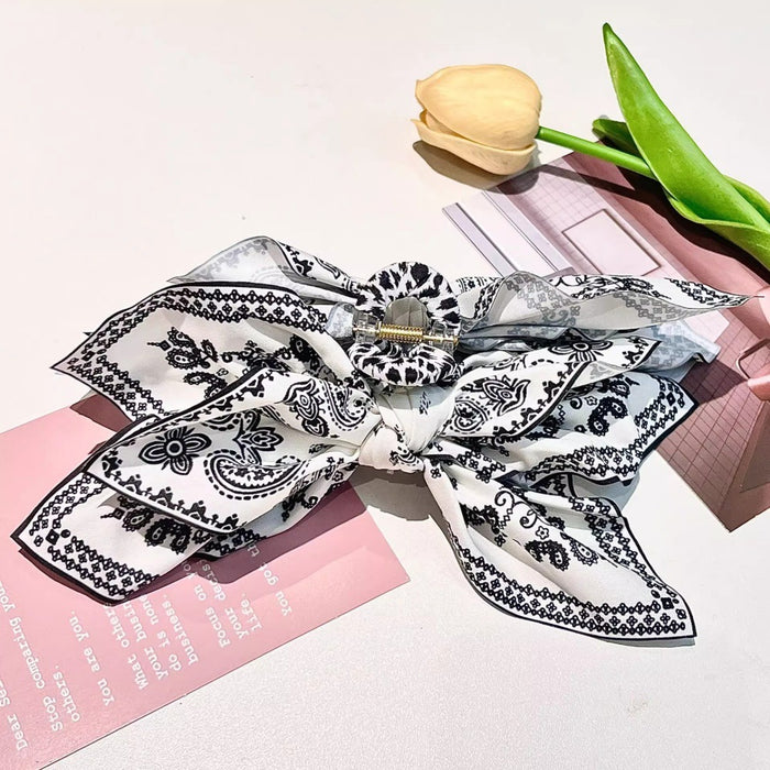 Wholesale Double sided cashew flower grab clip bow shark clip hair accessory