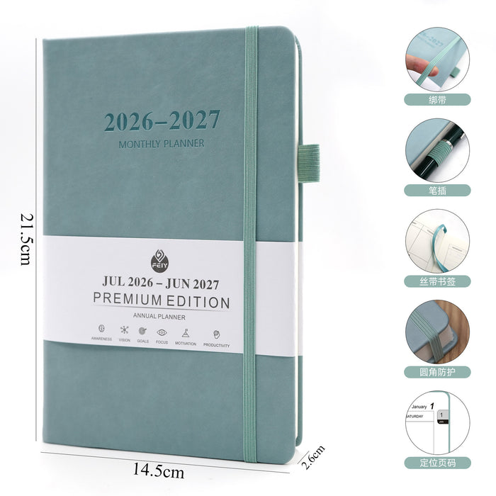 Wholesale A5 Imitation Leather Weekly Monthly Planner Trendy Business Office Notebook